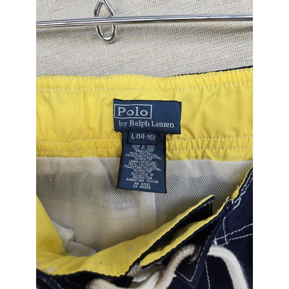 Polo Ralph Lauren Boys Size Large 14-16 Big Pony Lined Swim Trunks Shorts